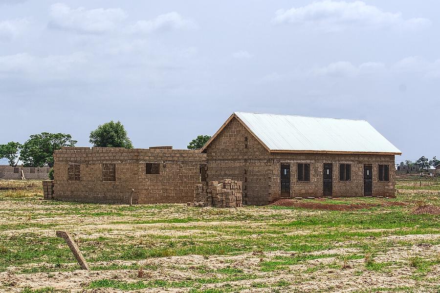 A block house under construction in Northern Ghana