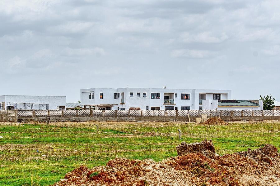 A plot of land being prepared for building in Ghana